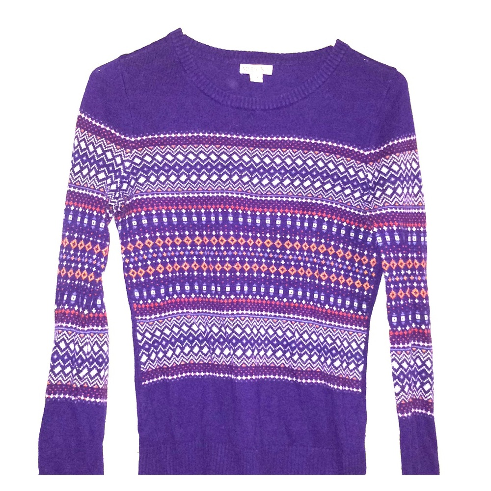 Merona knit sweater size S blue, white, red